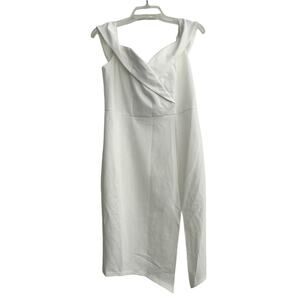 NWT New Style Classic Fashion Women's Size Large Bright White Dress Midi